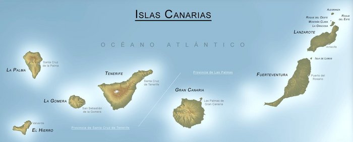 Mapa de las islas Canarias